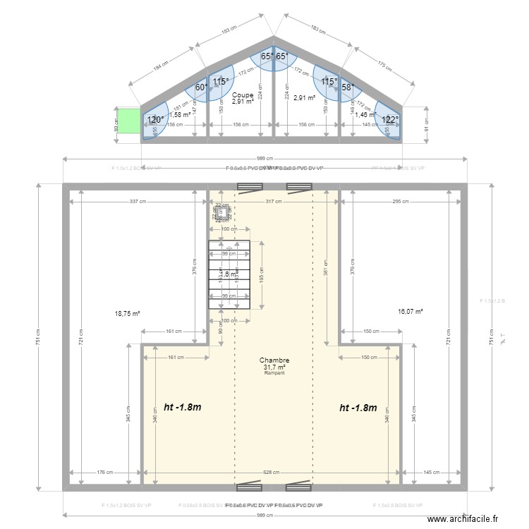 ML24010590 . Plan de 17 pièces et 145 m2