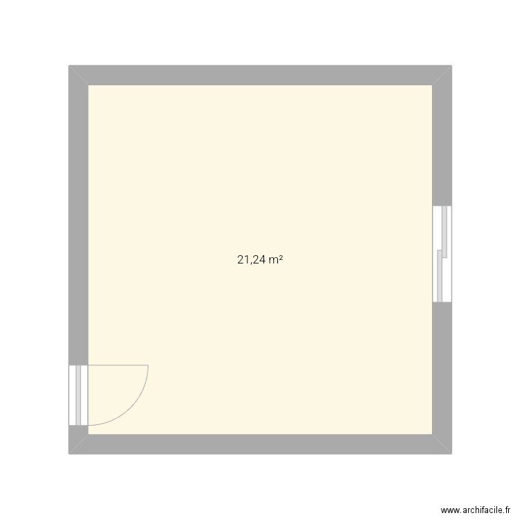 Chambre Hoani. Plan de 1 pièce et 21 m2