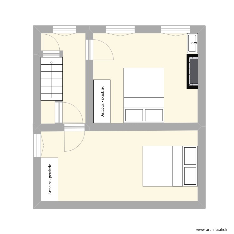 Anaïs 2ème étage. Plan de 3 pièces et 29 m2