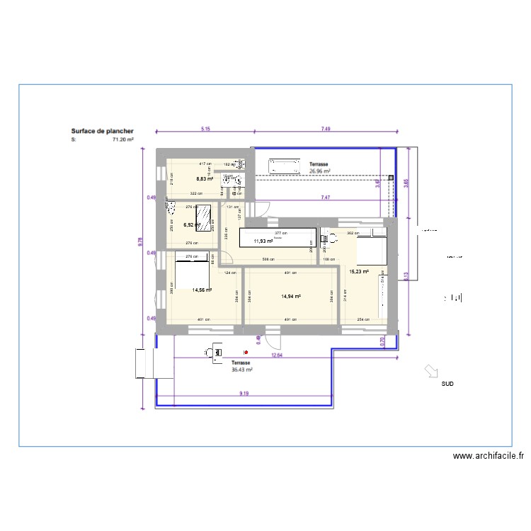 planE. Plan de 12 pièces et 192 m2