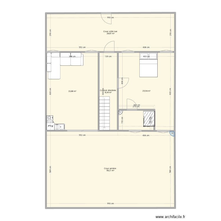 Plan d, impression . Plan de 5 pièces et 145 m2