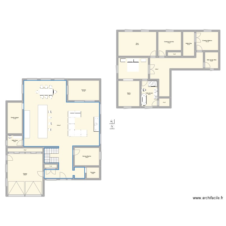 Plan de maison. Plan de 19 pièces et 307 m2