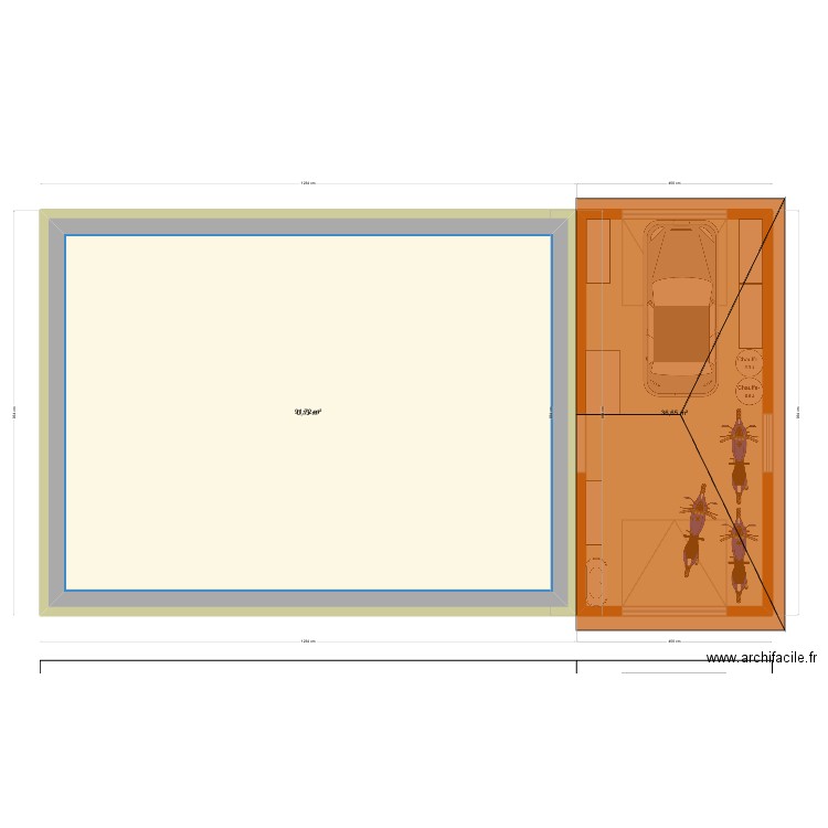 Garage_extension. Plan de 3 pièces et 236 m2