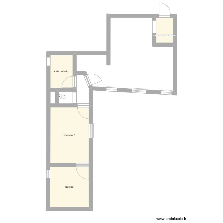 avec musure. Plan de 5 pièces et 25 m2