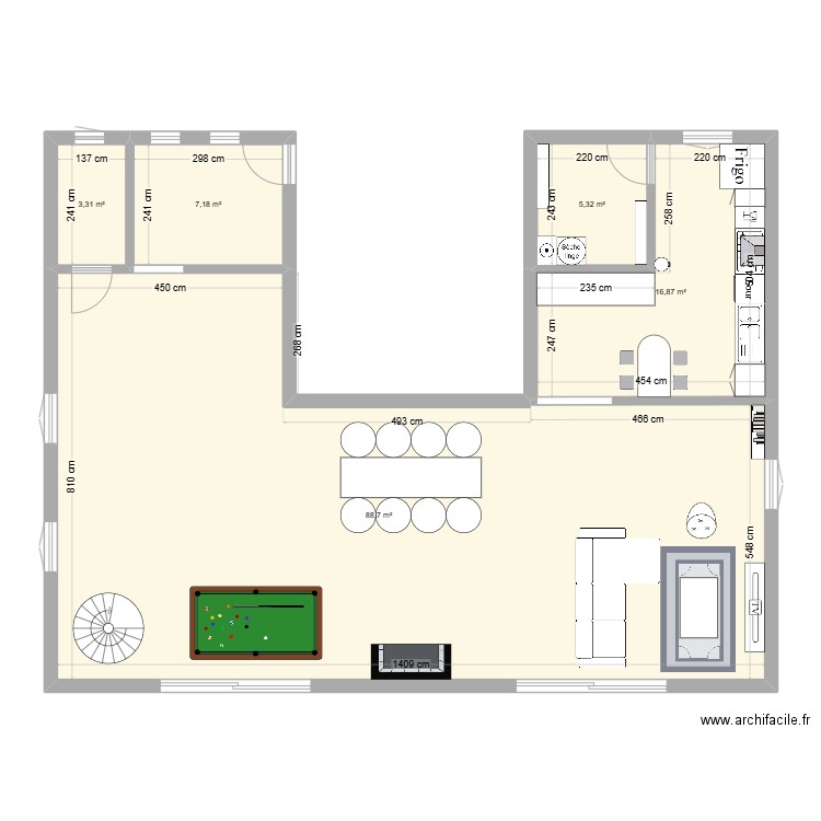 barbamaison. Plan de 5 pièces et 121 m2