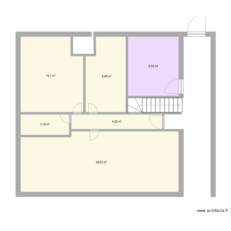 173 ch de Wavre rez. Plan de 6 pièces et 69 m2