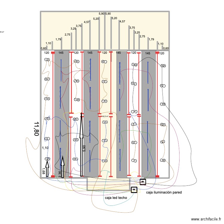 sala arriba 6. Plan de 3 pièces et 182 m2