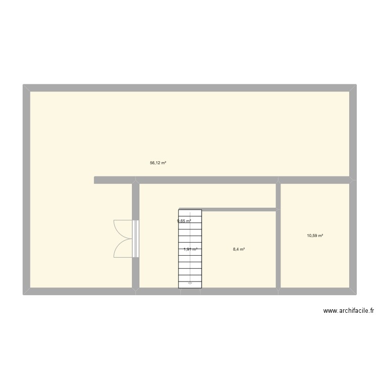 charpente. Plan de 5 pièces et 87 m2