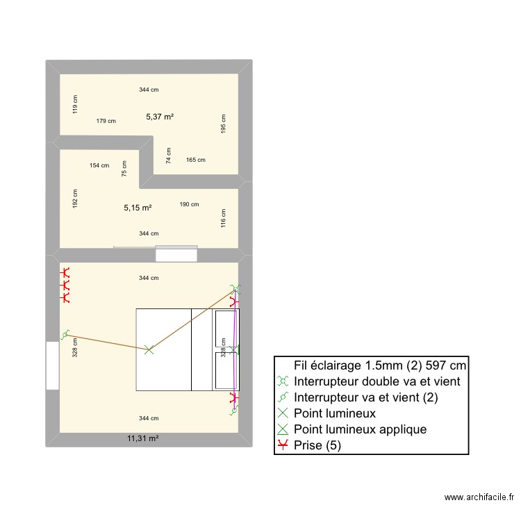 Flo. Plan de 3 pièces et 22 m2