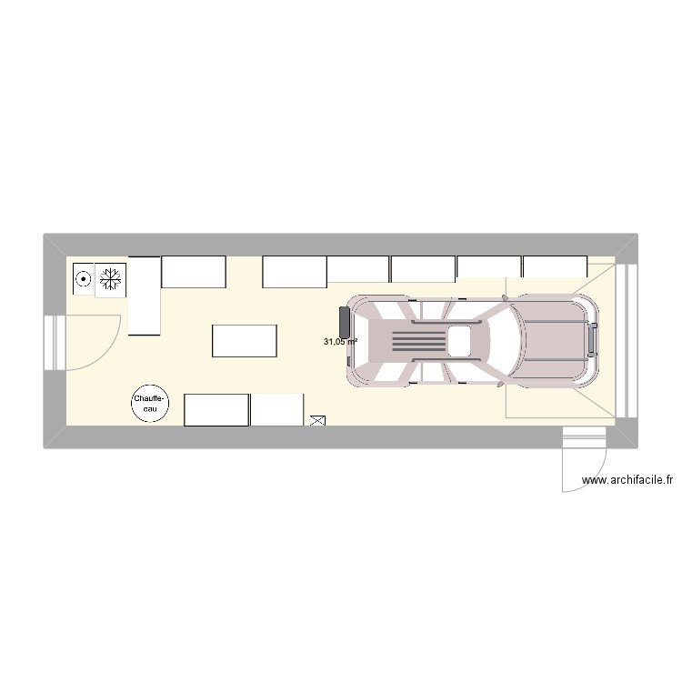 BENFELD. Plan de 1 pièce et 31 m2