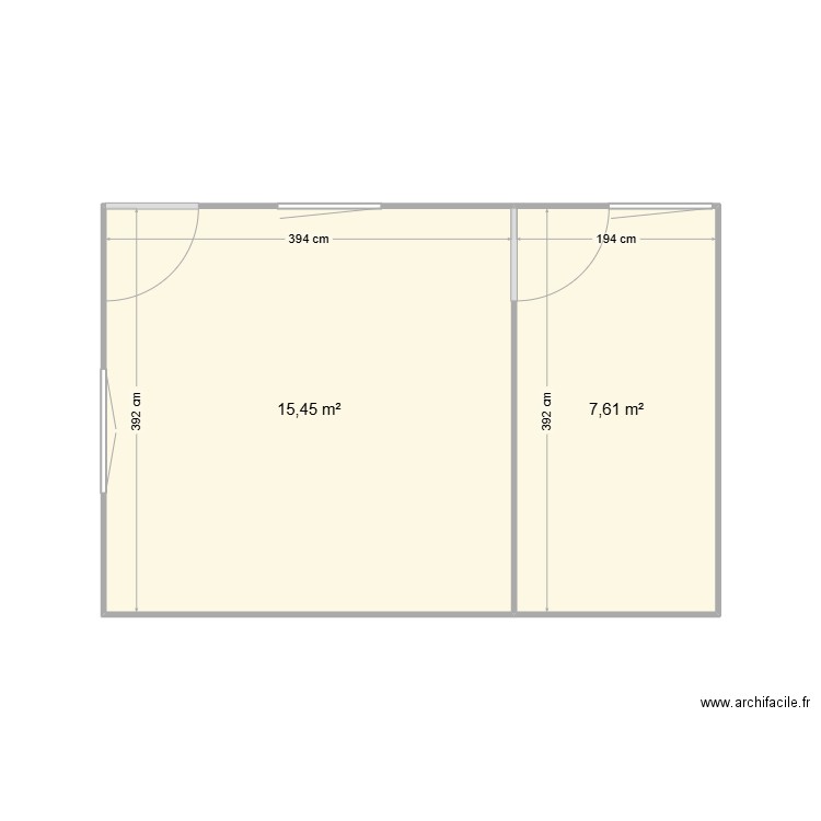 plan construction abri Ekozoa. Plan de 2 pièces et 23 m2