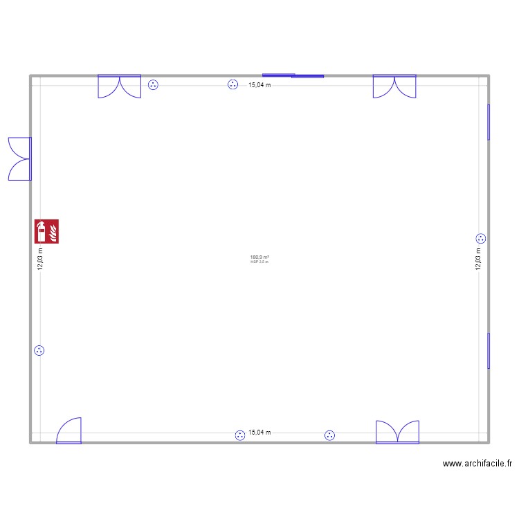 Salle Rodelinghem echelle. Plan de 1 pièce et 181 m2