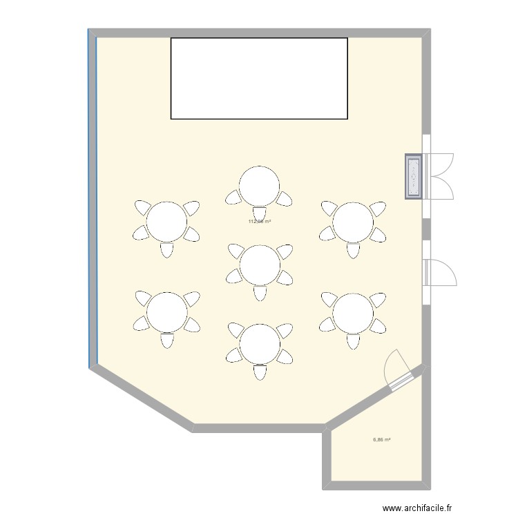 plan de salle du projet show. Plan de 2 pièces et 120 m2