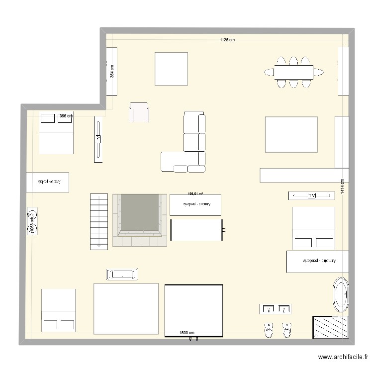 plan1. Plan de 1 pièce et 199 m2