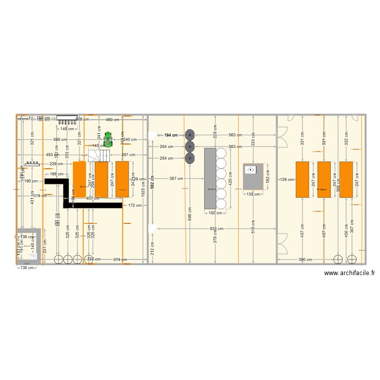 plan de la brasserie. Plan de 5 pièces et 244 m2