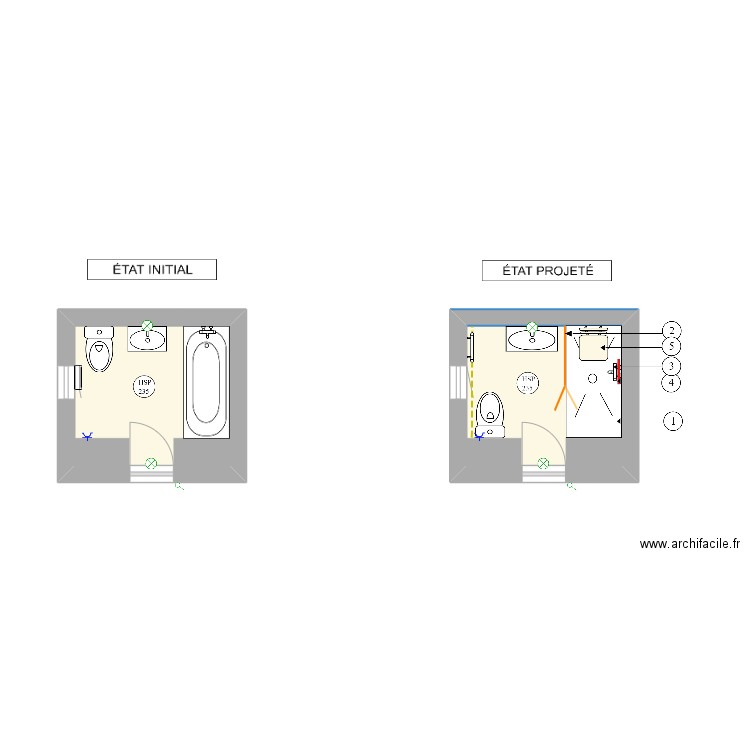 BOUFFIER. Plan de 2 pièces et 10 m2