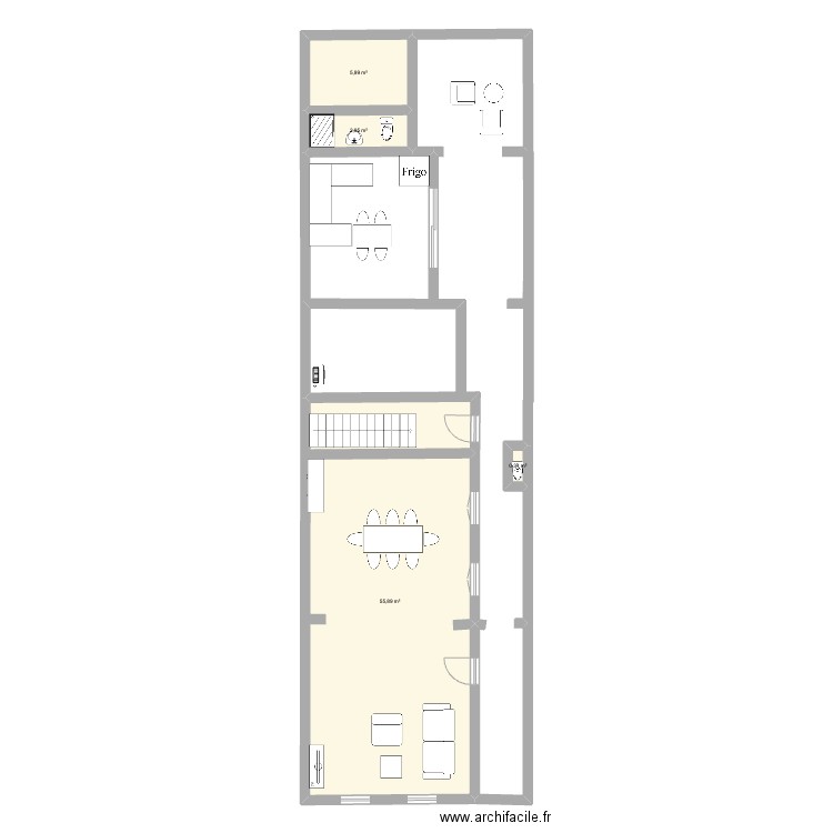 pauline proportion. Plan de 4 pièces et 65 m2