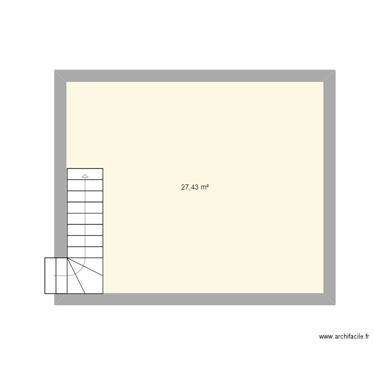 cave. Plan de 1 pièce et 27 m2