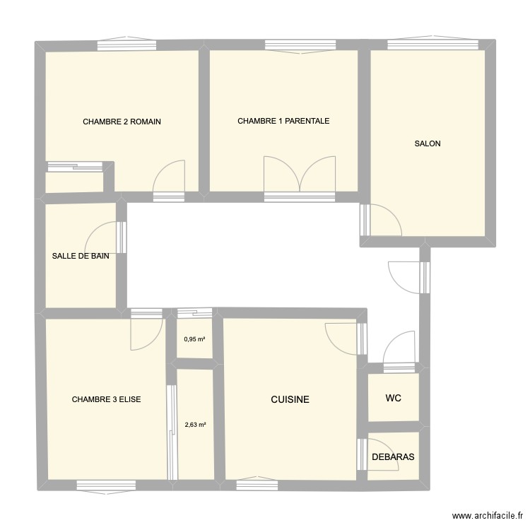 Appartement. Plan de 10 pièces et 79 m2