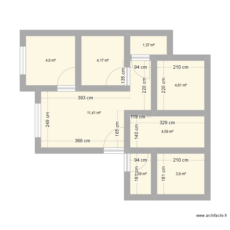 test. Plan de 8 pièces et 36 m2