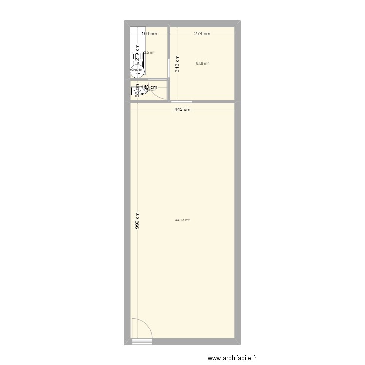 Baou - Local commercial RDC. Plan de 4 pièces et 58 m2