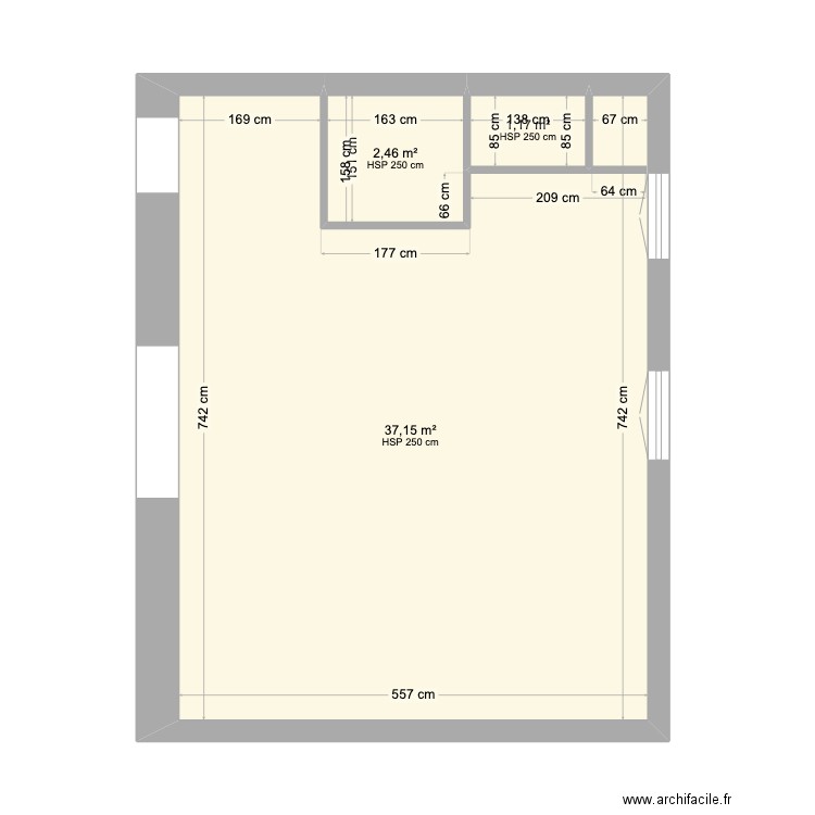 pbaz. Plan de 3 pièces et 41 m2