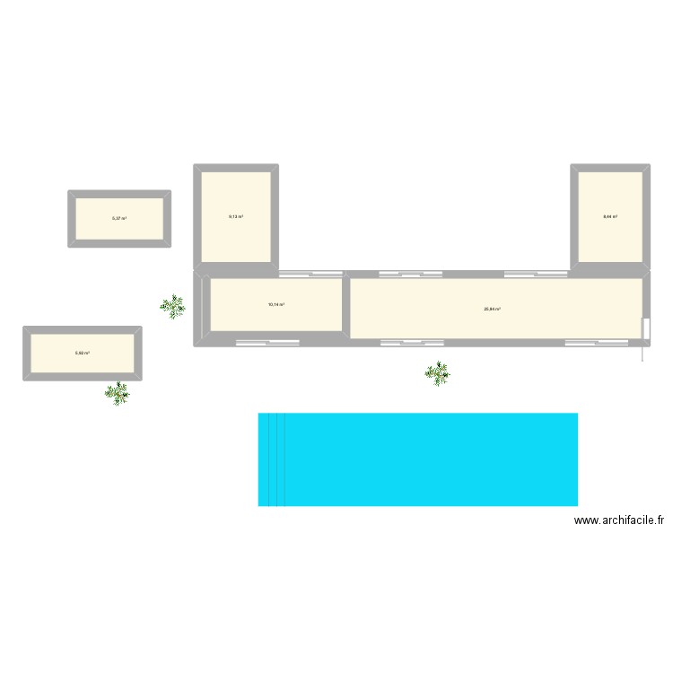 CASA 1. Plan de 6 pièces et 65 m2