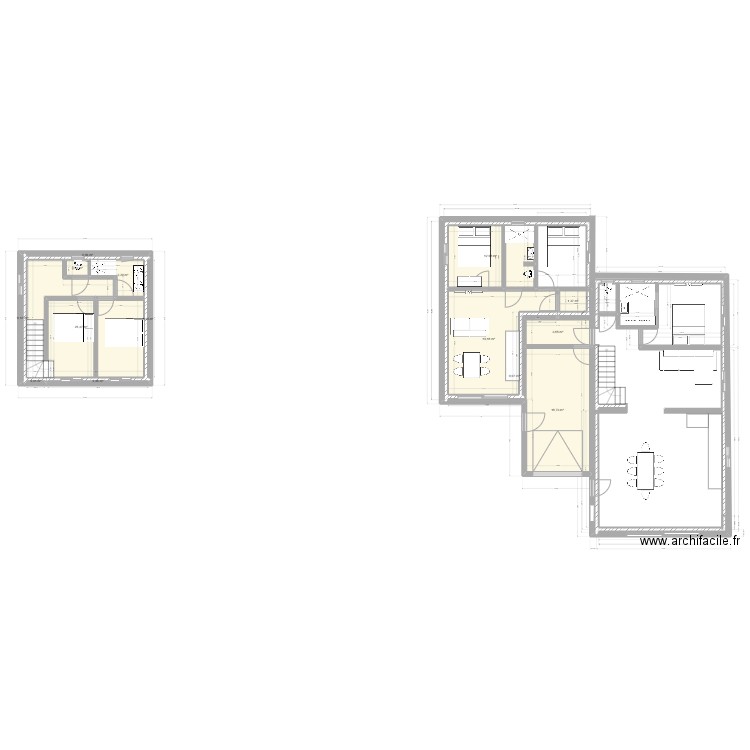 plan patoche. Plan de 14 pièces et 85 m2