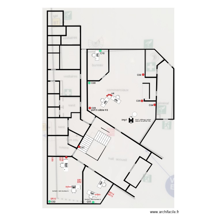 KEOLIS DELION NANTERRE RDC. Plan de 18 pièces et 108 m2