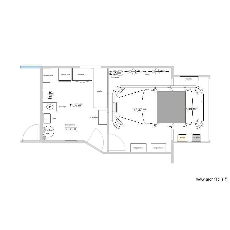 maison héric. Plan de 3 pièces et 29 m2