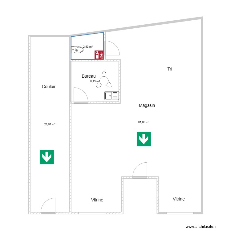 23 BONNAT . Plan de 4 pièces et 92 m2