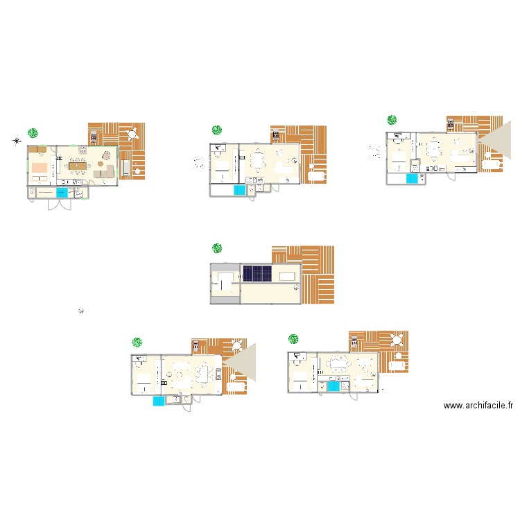 119. Plan de 25 pièces et 259 m2