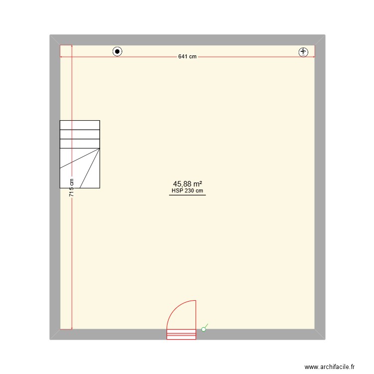 SICARD ENSUES. Plan de 1 pièce et 46 m2