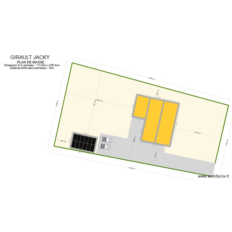 GIRAULT JACKY PLAN DE MASSE. Plan de 3 pièces et 156 m2