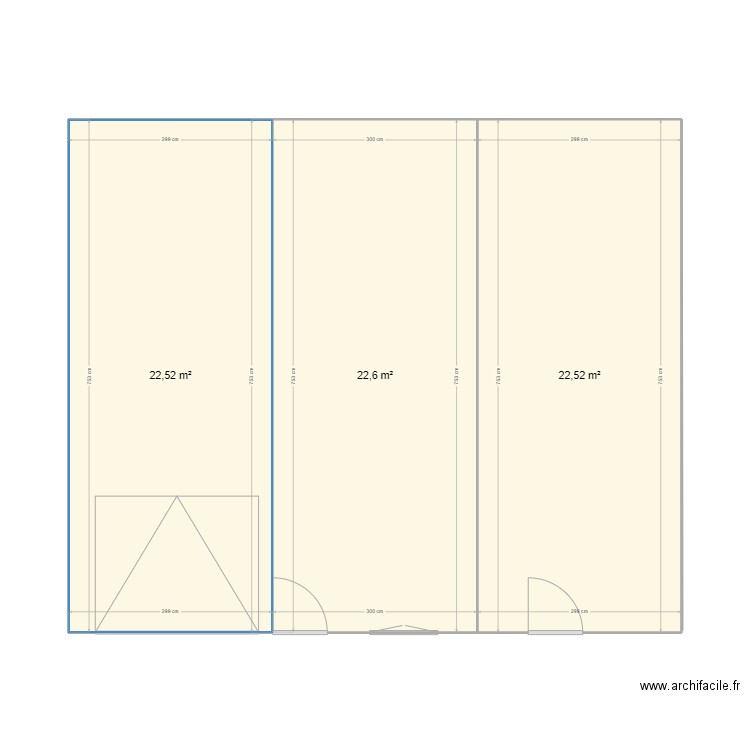 Garage. Plan de 3 pièces et 68 m2