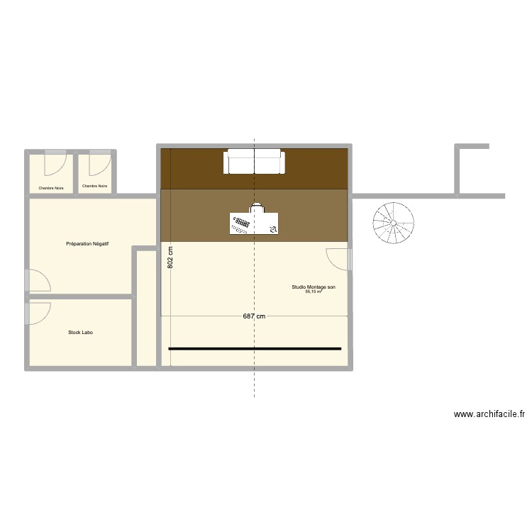 Montage son DV - Proposition 2. Plan de 6 pièces et 87 m2