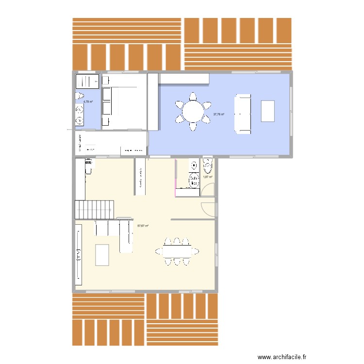 NOUVEAU PLAN. Plan de 4 pièces et 102 m2