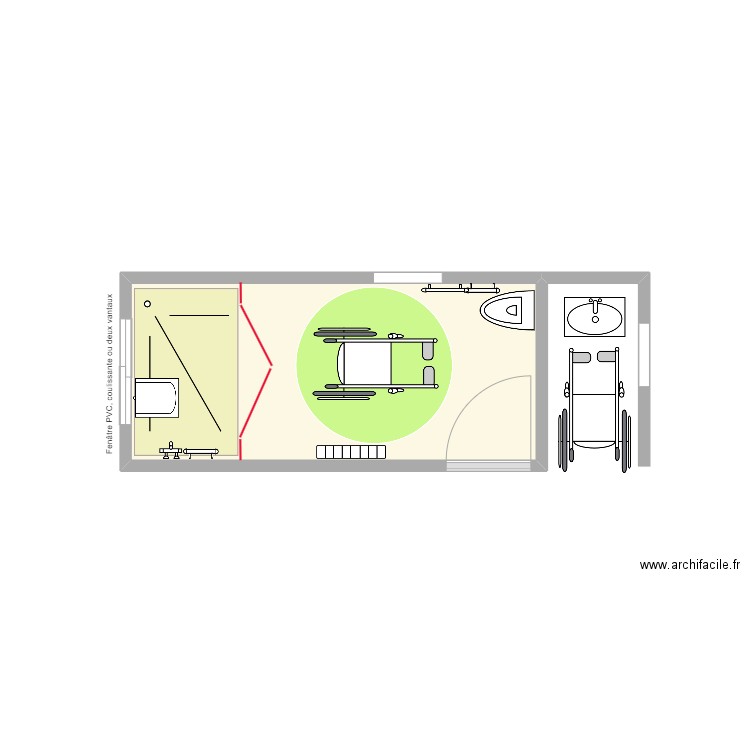 Projet_Gauss. Plan de 1 pièce et 6 m2