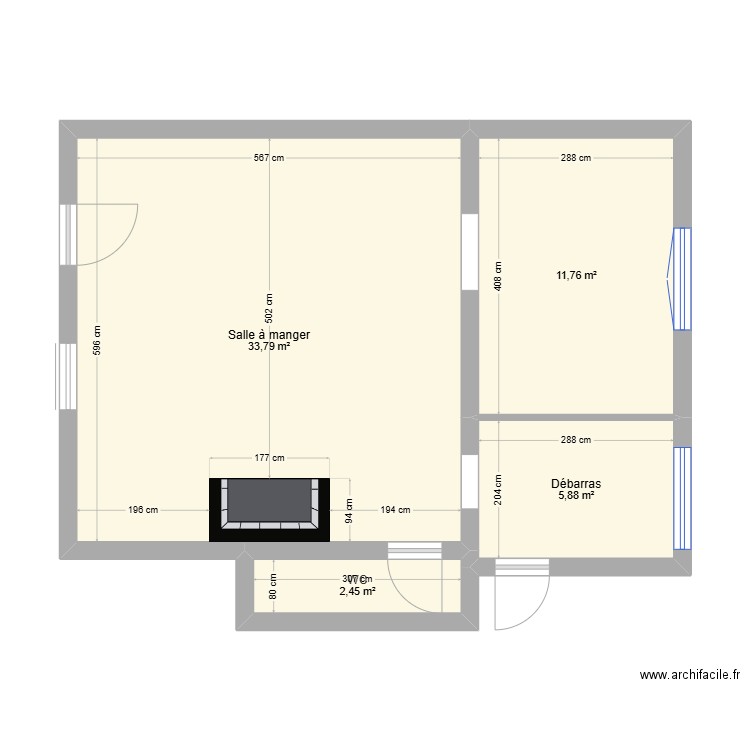 maison 2. Plan de 4 pièces et 54 m2