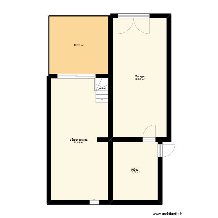 serrafino t3 duplex + garage. Plan de 18 pièces et 173 m2