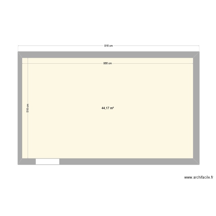 extension maison d'habitation. Plan de 1 pièce et 44 m2