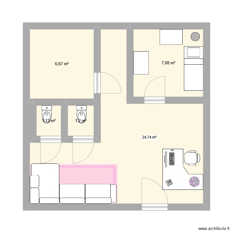 plan institue. Plan de 5 pièces et 41 m2