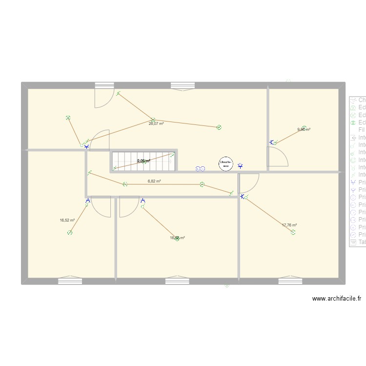 Landreau / Bremond. Plan de 15 pièces et 198 m2