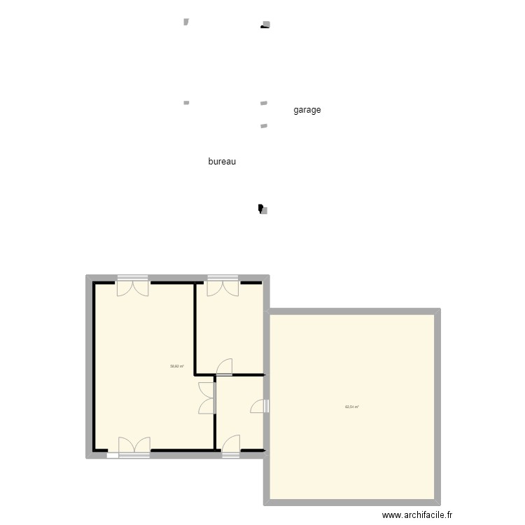 ZEBRI. Plan de 2 pièces et 121 m2