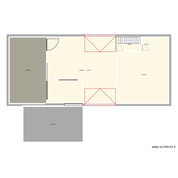 colado. Plan de 7 pièces et 392 m2