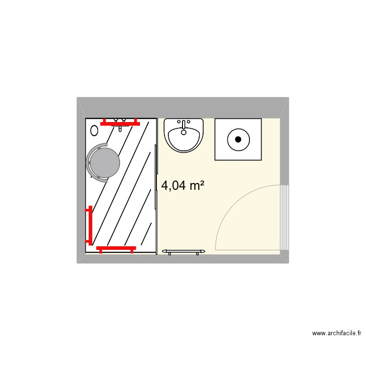 BAUL. Plan de 1 pièce et 4 m2