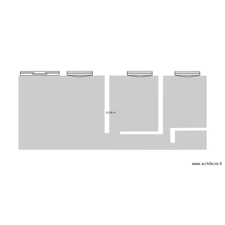 appartement 1eres mesures. Plan de 1 pièce et 52 m2