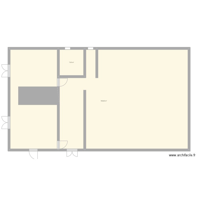 Maison. Plan de 2 pièces et 205 m2
