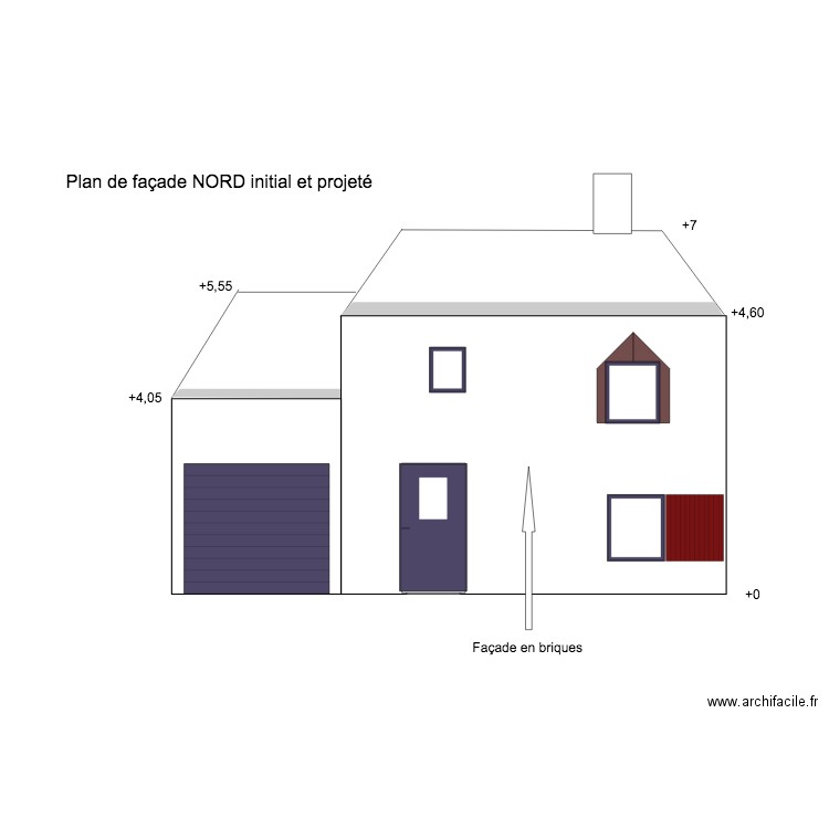 Façade nord. Plan de 0 pièce et 0 m2