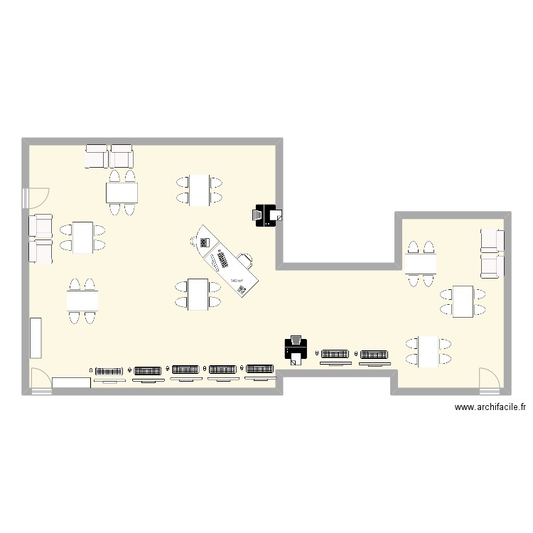 CDI Pablo picasso. Plan de 1 pièce et 140 m2